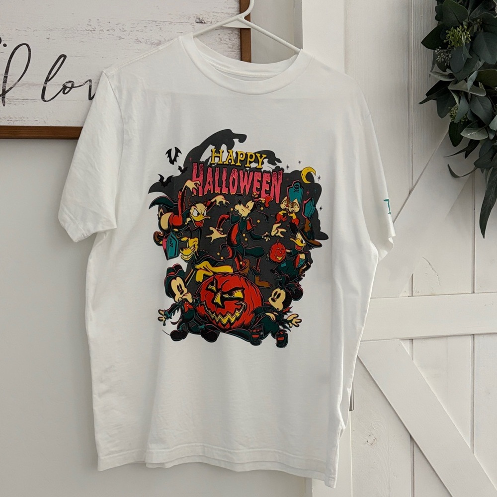Disney Happy Halloween White Crew Neck Tee